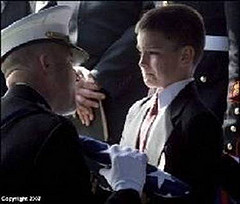 receiving the casket flag
