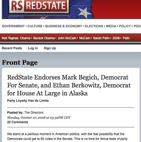 Redstate Endorses Begich, Berkowitz